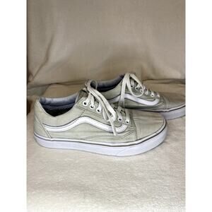 Vans Old Skool Skate Shoe - Silver/Grey Canvas W8.5